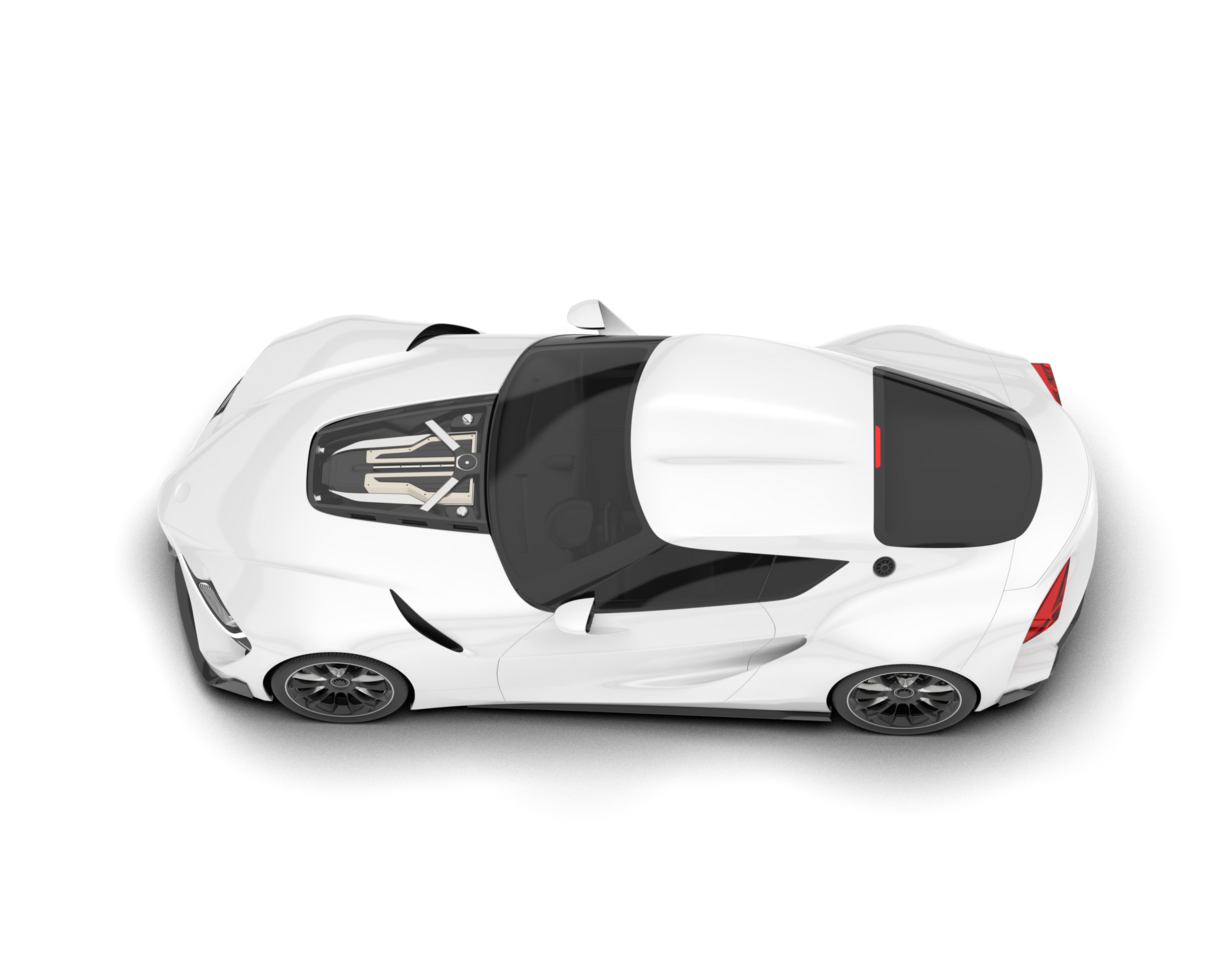 White sport car on transparent background. 3d rendering - illustration png