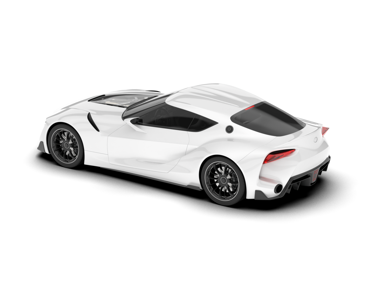 White sport car on transparent background. 3d rendering - illustration png