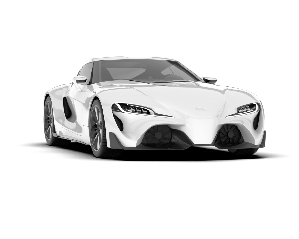White sport car on transparent background. 3d rendering - illustration png