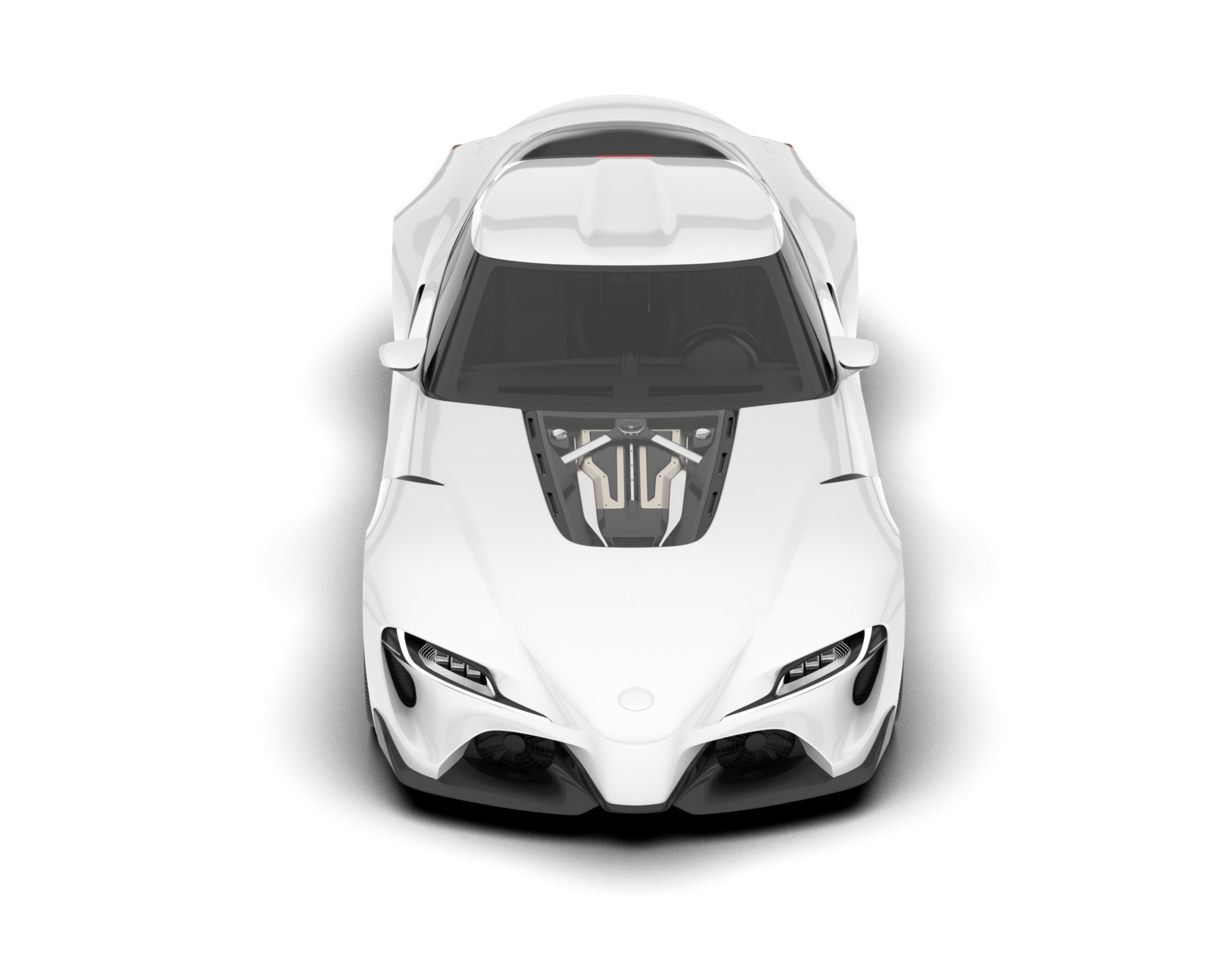 White sport car on transparent background. 3d rendering - illustration png