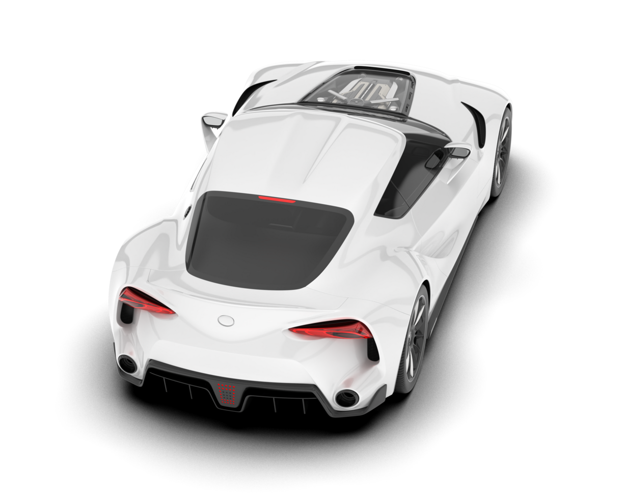 White sport car on transparent background. 3d rendering - illustration png