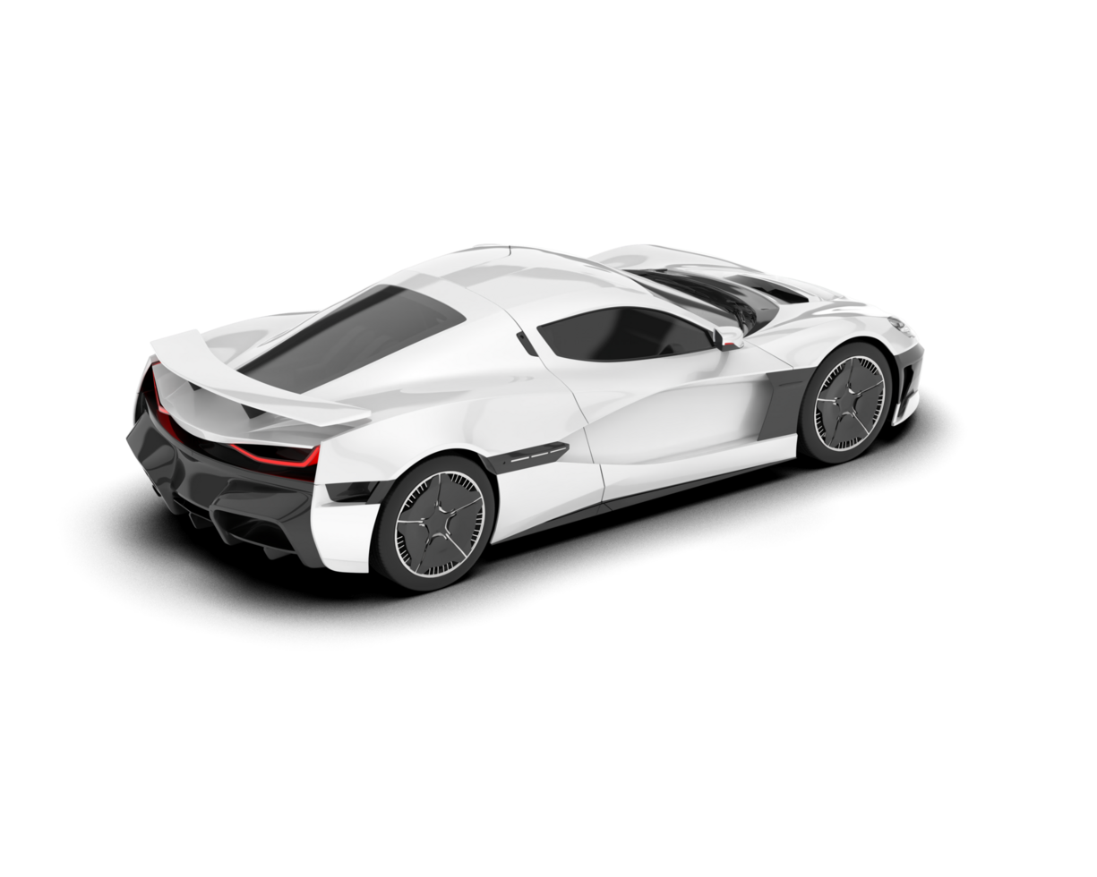 White sport car on transparent background. 3d rendering - illustration png