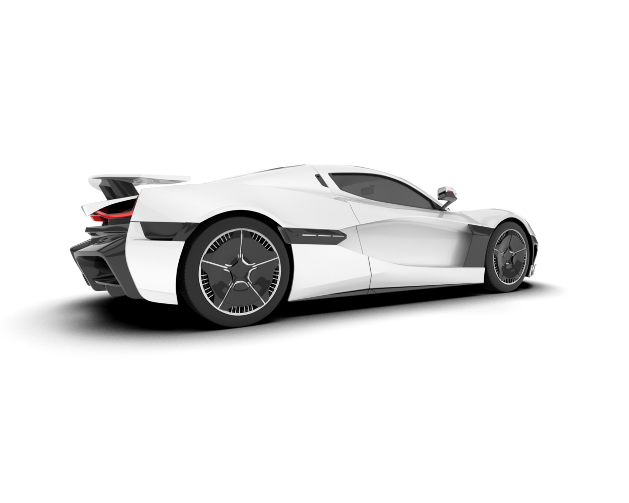 White sport car on transparent background. 3d rendering - illustration png