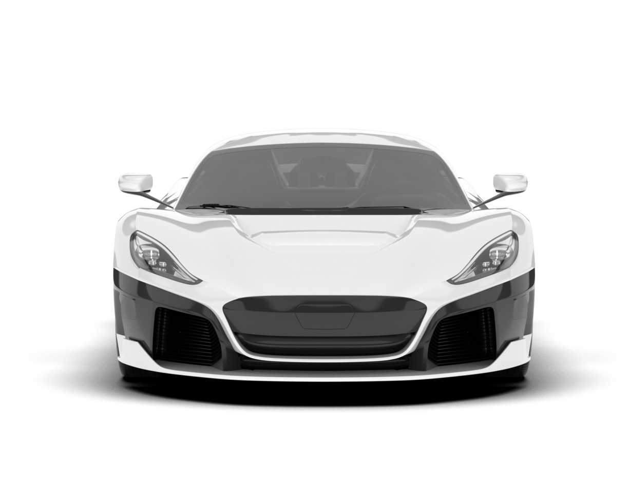 White sport car on transparent background. 3d rendering - illustration png