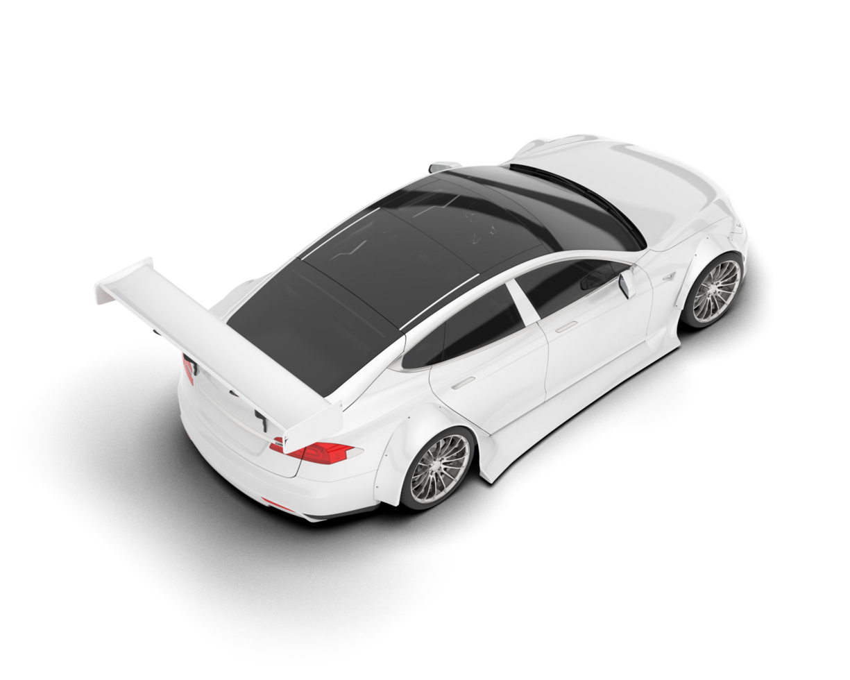 branco esporte carro em transparente fundo. 3d Renderização - ilustração png