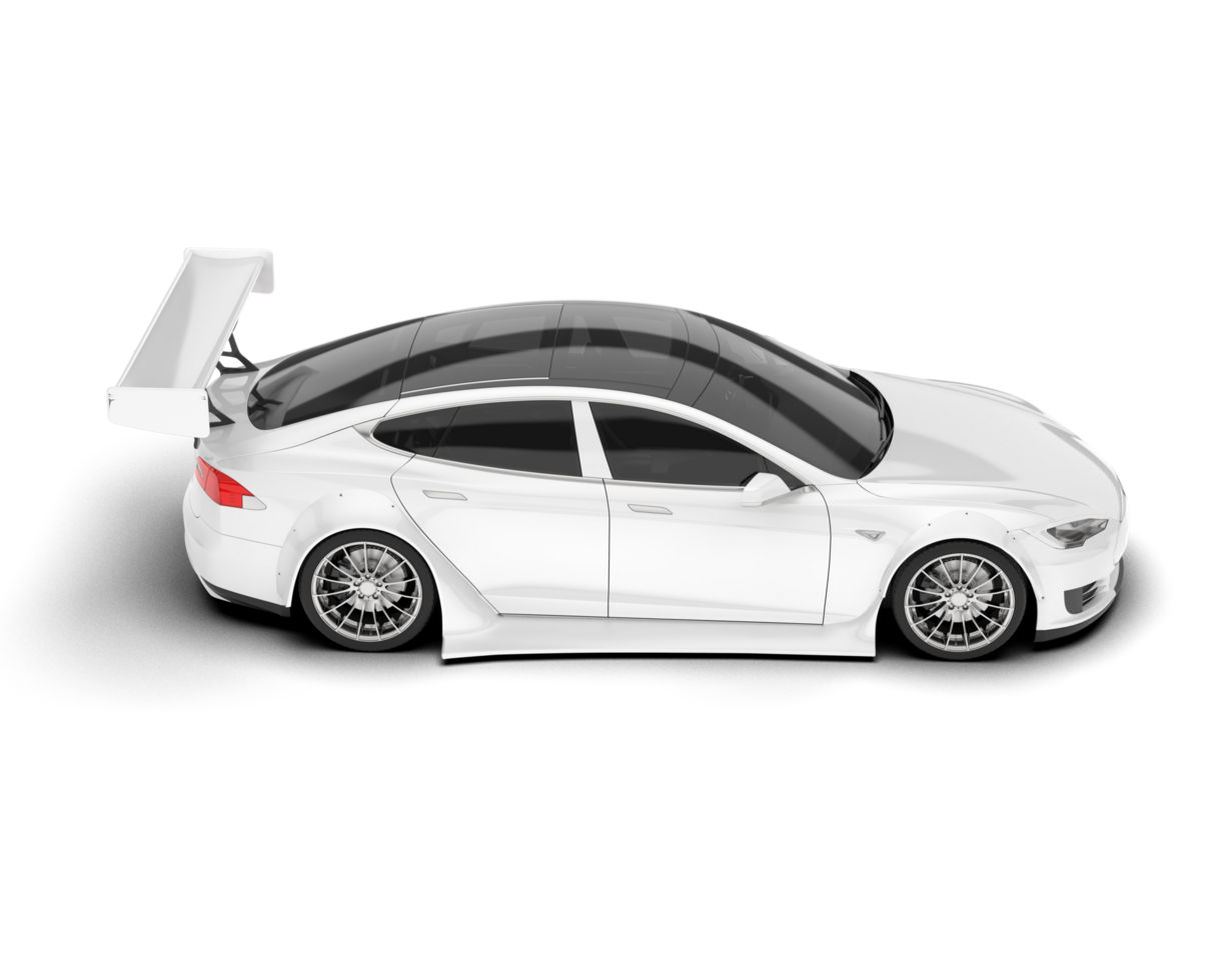 White sport car on transparent background. 3d rendering - illustration png