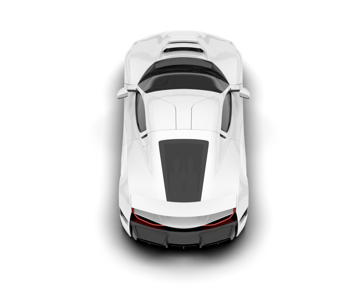 White sport car on transparent background. 3d rendering - illustration png