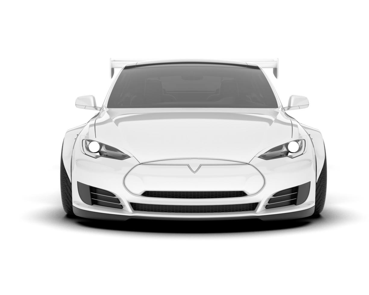 White sport car on transparent background. 3d rendering - illustration png