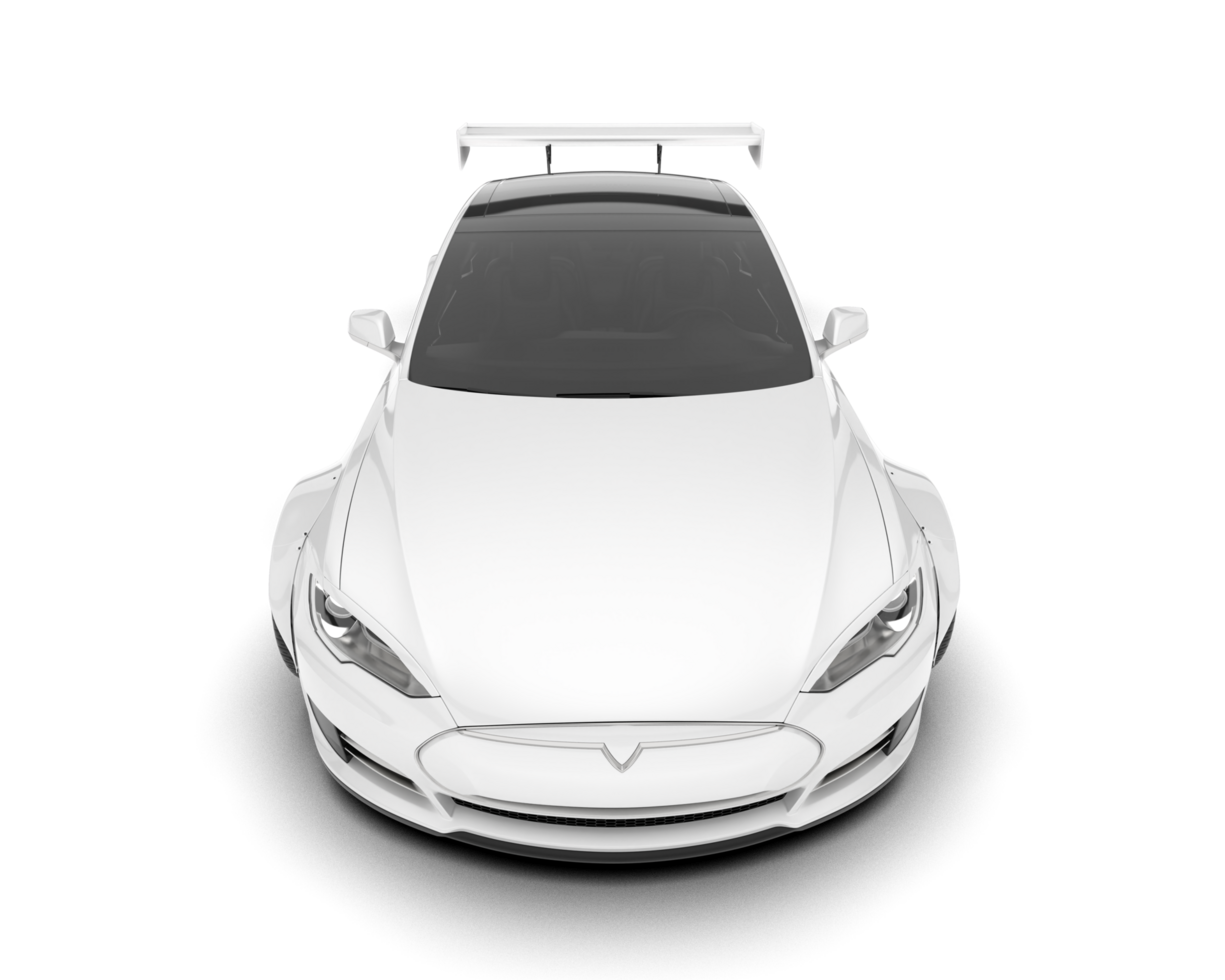 White sport car on transparent background. 3d rendering - illustration png