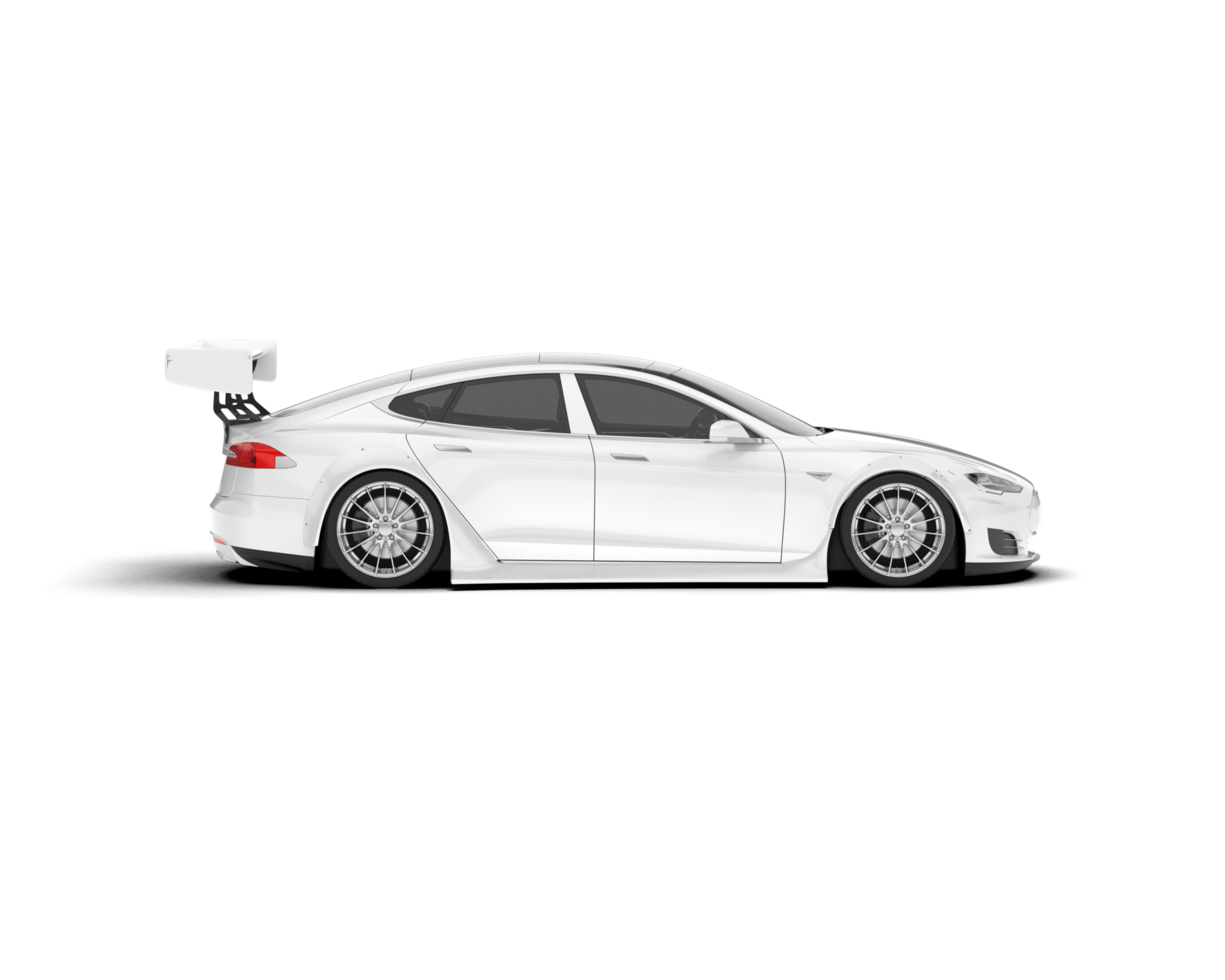 White sport car on transparent background. 3d rendering - illustration png
