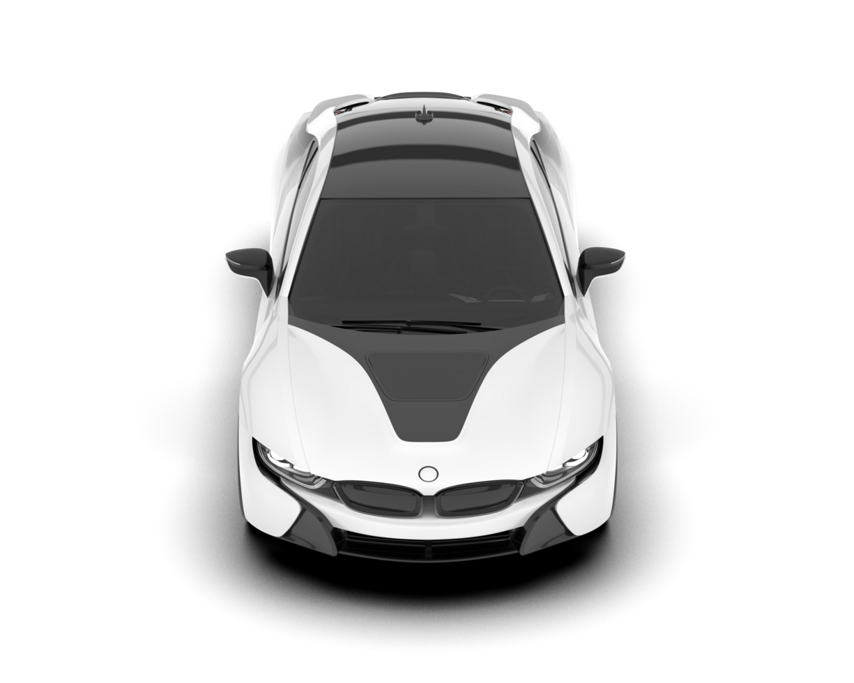 White sport car on transparent background. 3d rendering - illustration png