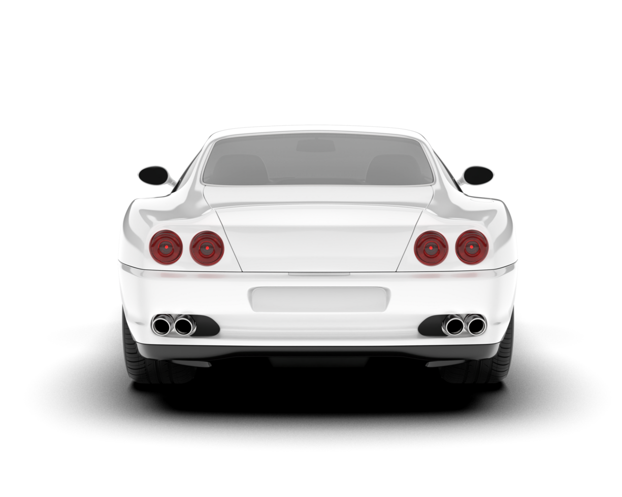 White sport car on transparent background. 3d rendering - illustration png