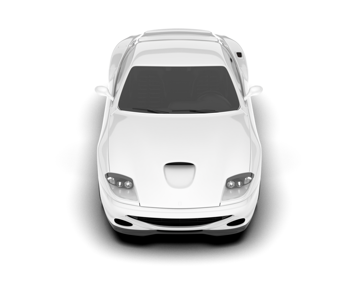 White sport car on transparent background. 3d rendering - illustration png