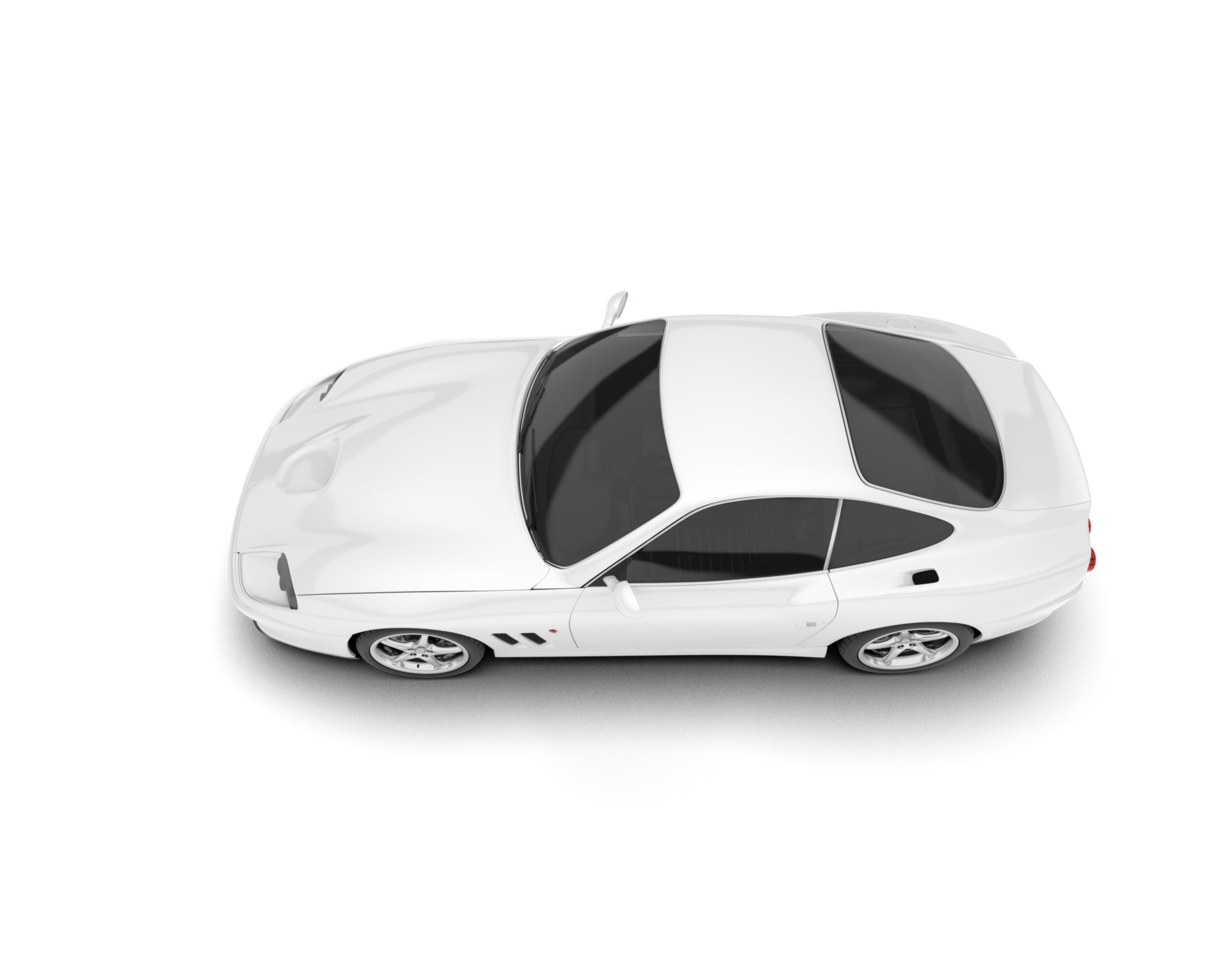 White sport car on transparent background. 3d rendering - illustration png