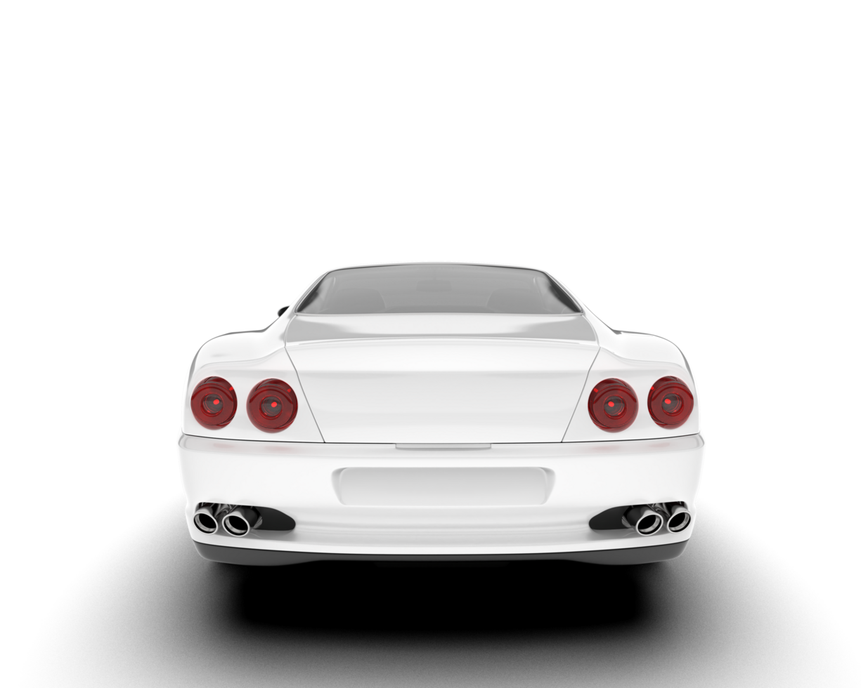 White sport car on transparent background. 3d rendering - illustration png