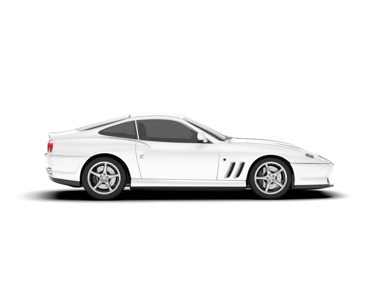 White sport car on transparent background. 3d rendering - illustration png