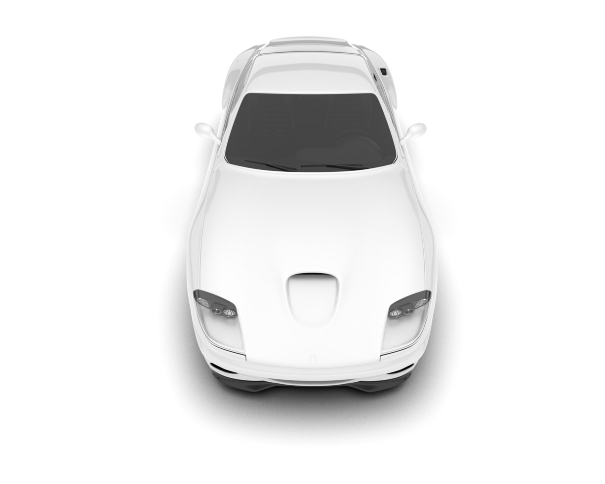 White sport car on transparent background. 3d rendering - illustration png