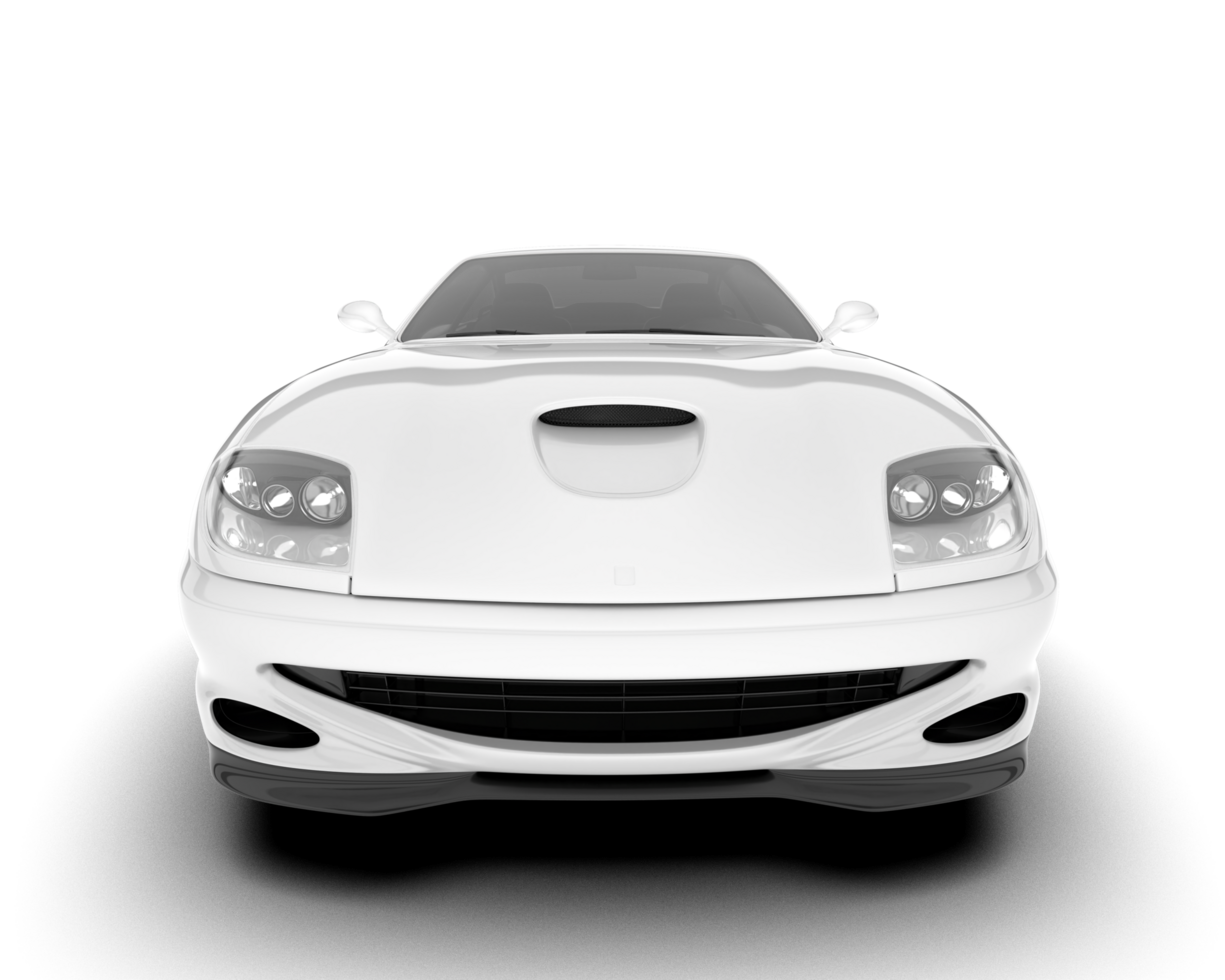 White sport car on transparent background. 3d rendering - illustration png