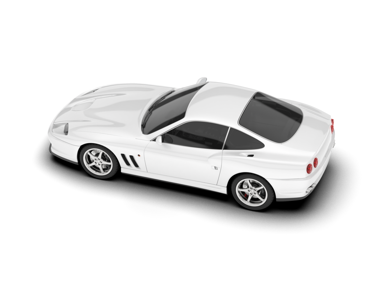 White sport car on transparent background. 3d rendering - illustration png