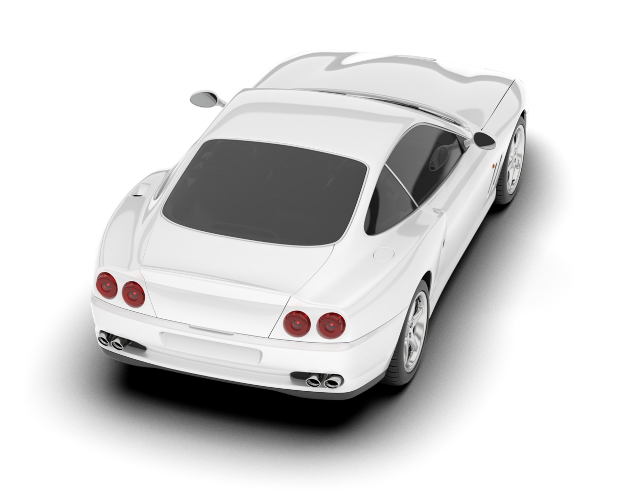 White sport car on transparent background. 3d rendering - illustration png