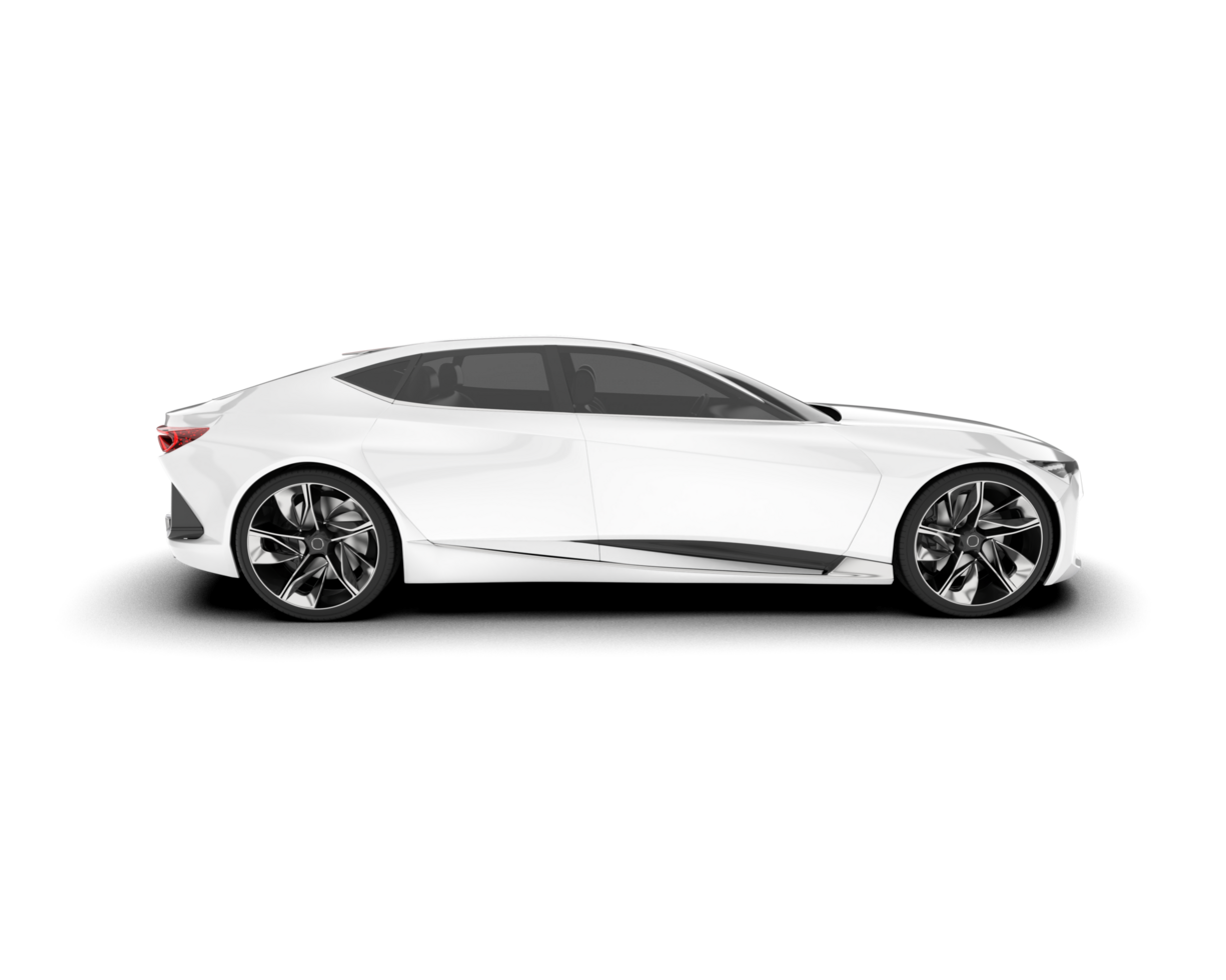 White sport car on transparent background. 3d rendering - illustration png