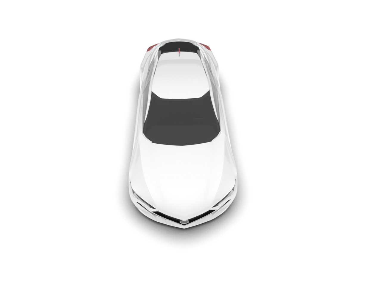 White sport car on transparent background. 3d rendering - illustration png