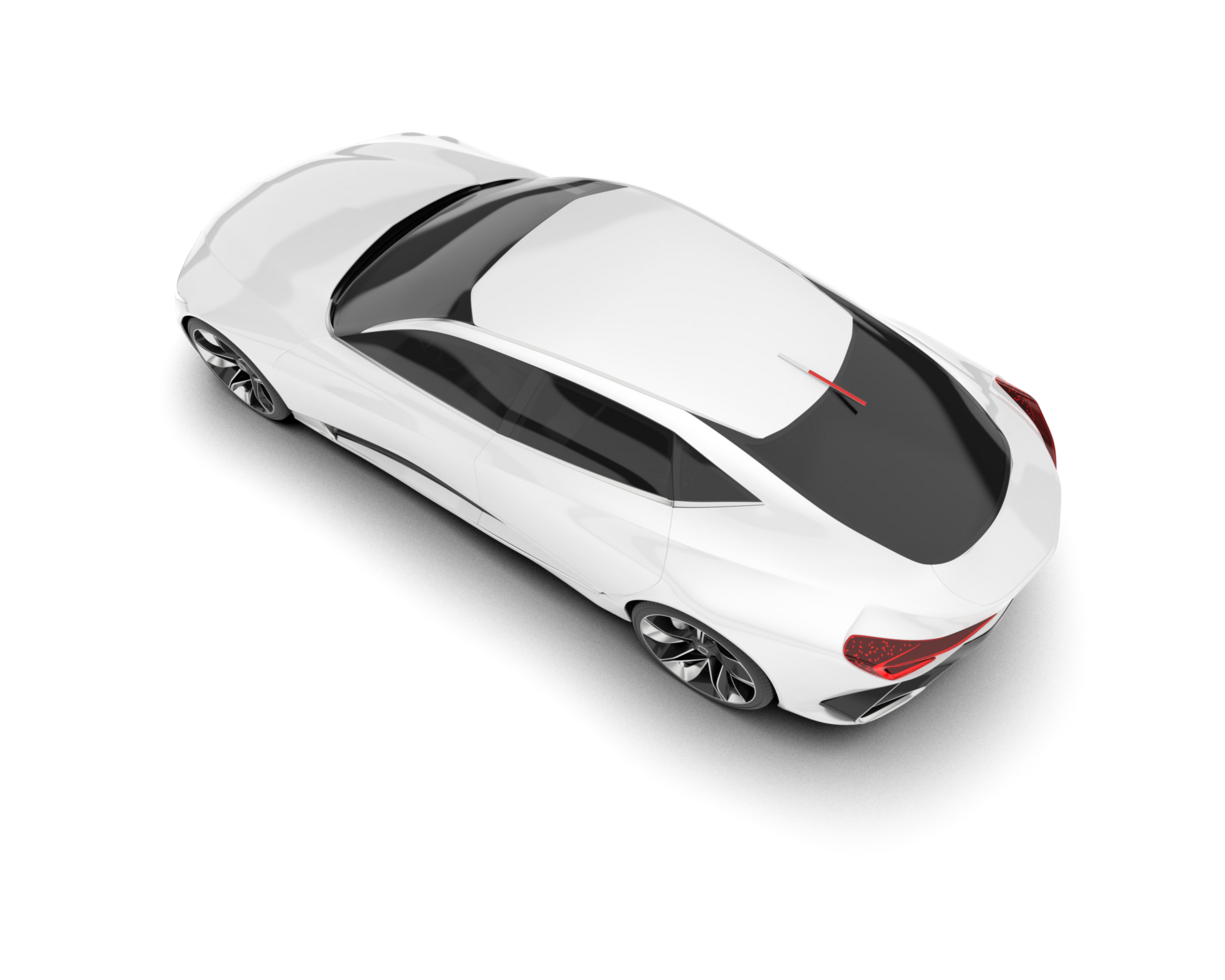 White sport car on transparent background. 3d rendering - illustration png