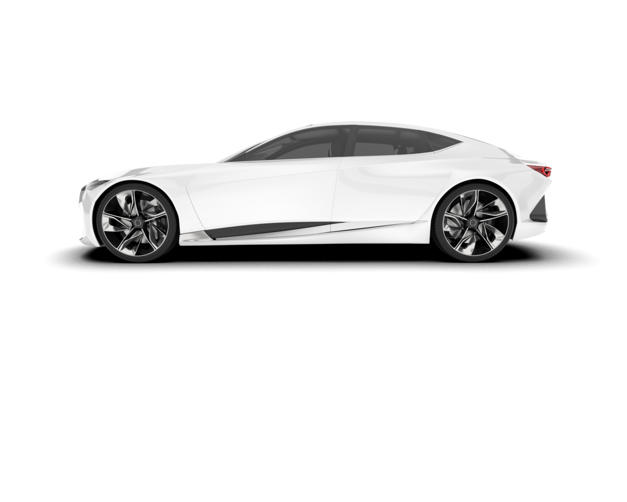White sport car on transparent background. 3d rendering - illustration png