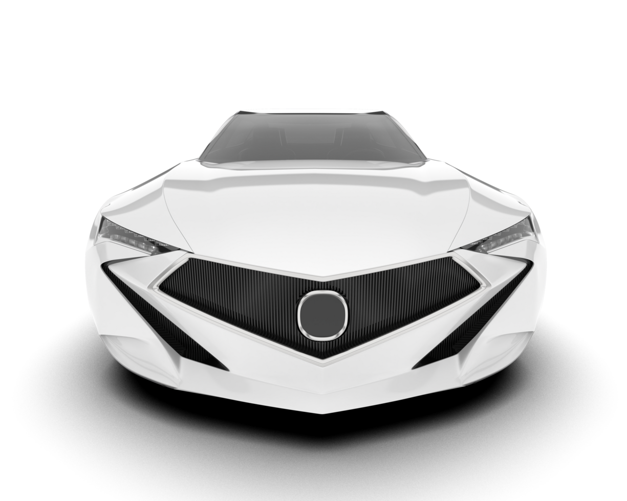 White sport car on transparent background. 3d rendering - illustration png