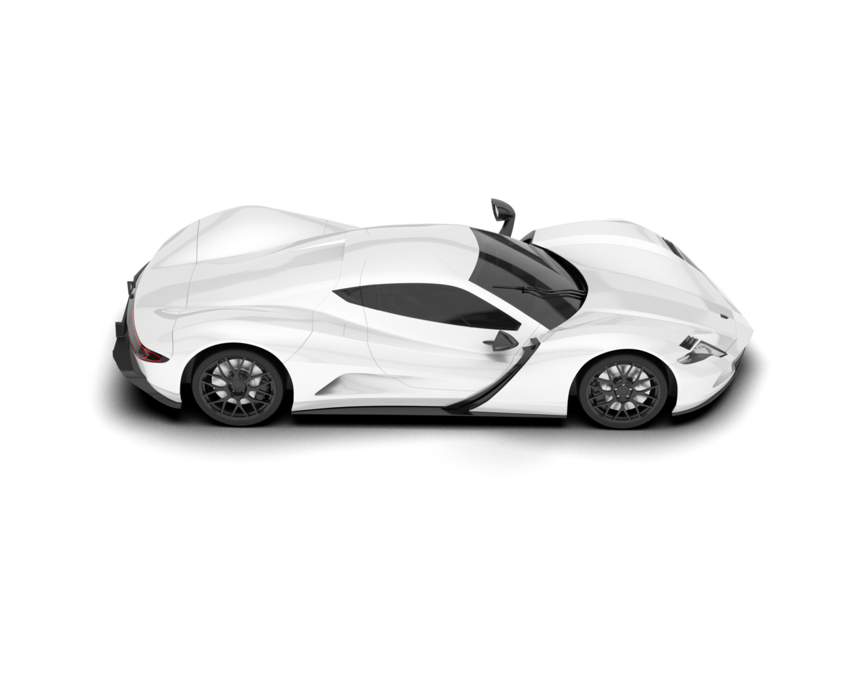 White sport car on transparent background. 3d rendering - illustration png