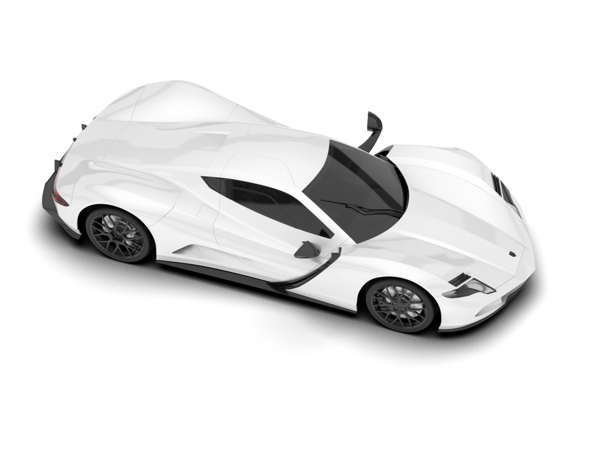 White sport car on transparent background. 3d rendering - illustration png