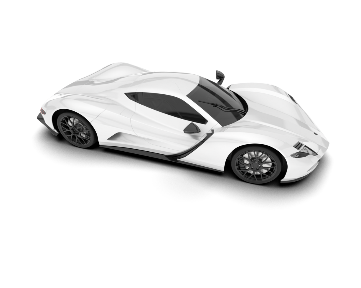 White sport car on transparent background. 3d rendering - illustration png