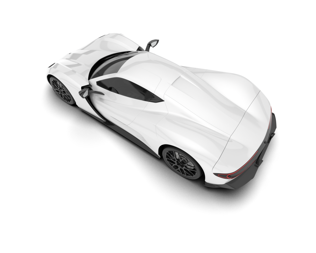 White sport car on transparent background. 3d rendering - illustration png