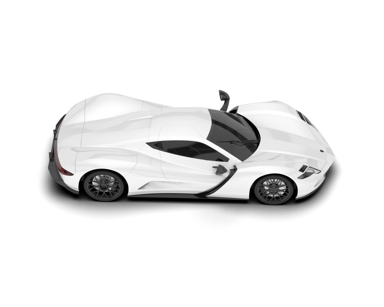 White sport car on transparent background. 3d rendering - illustration png