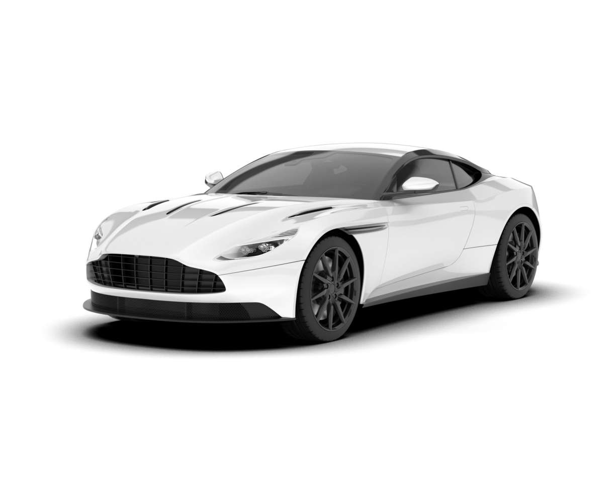 White sport car on transparent background. 3d rendering - illustration png