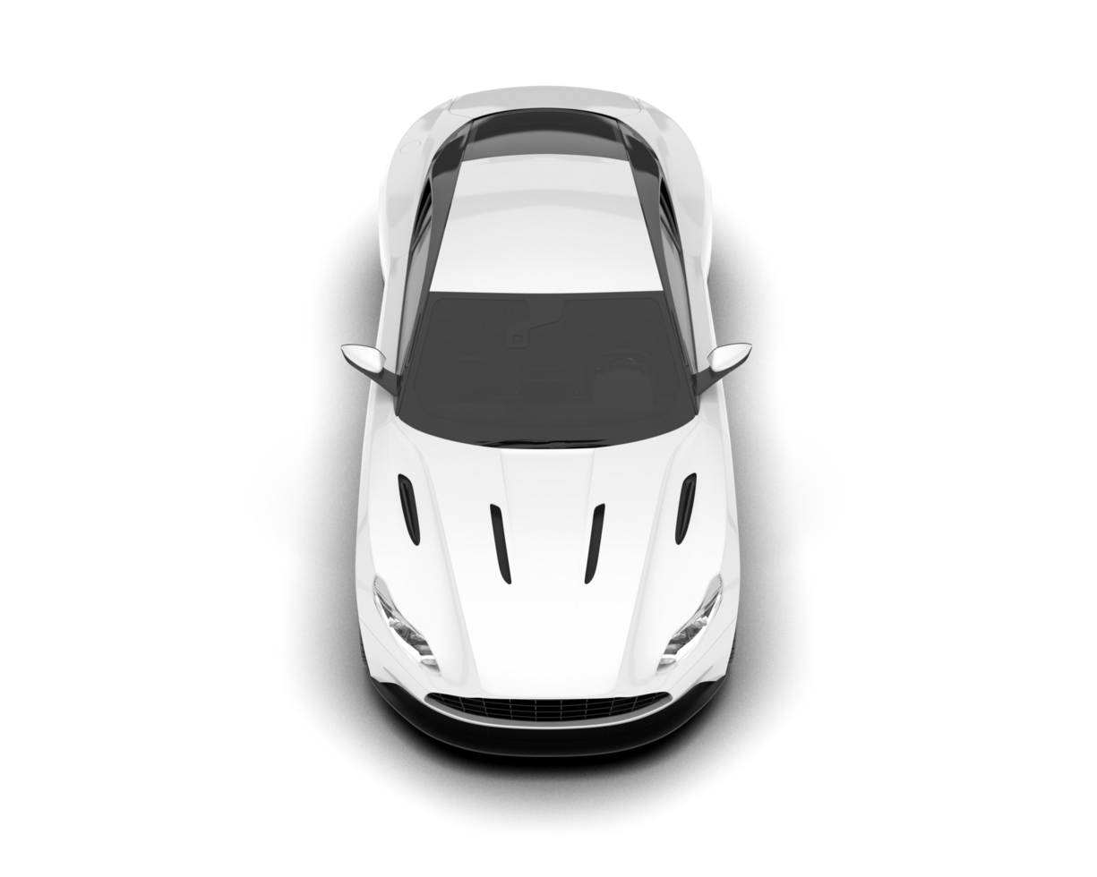 White sport car on transparent background. 3d rendering - illustration png