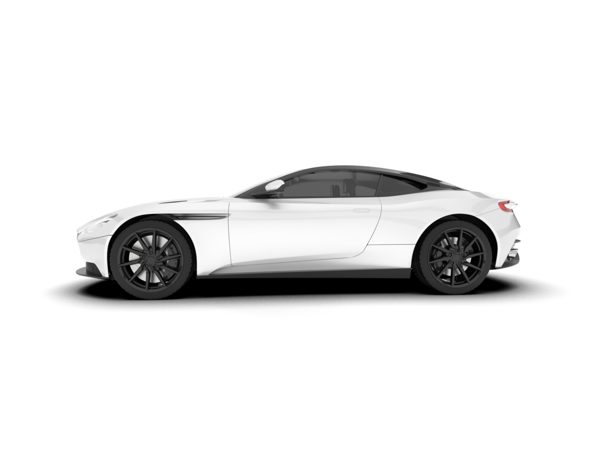 White sport car on transparent background. 3d rendering - illustration png