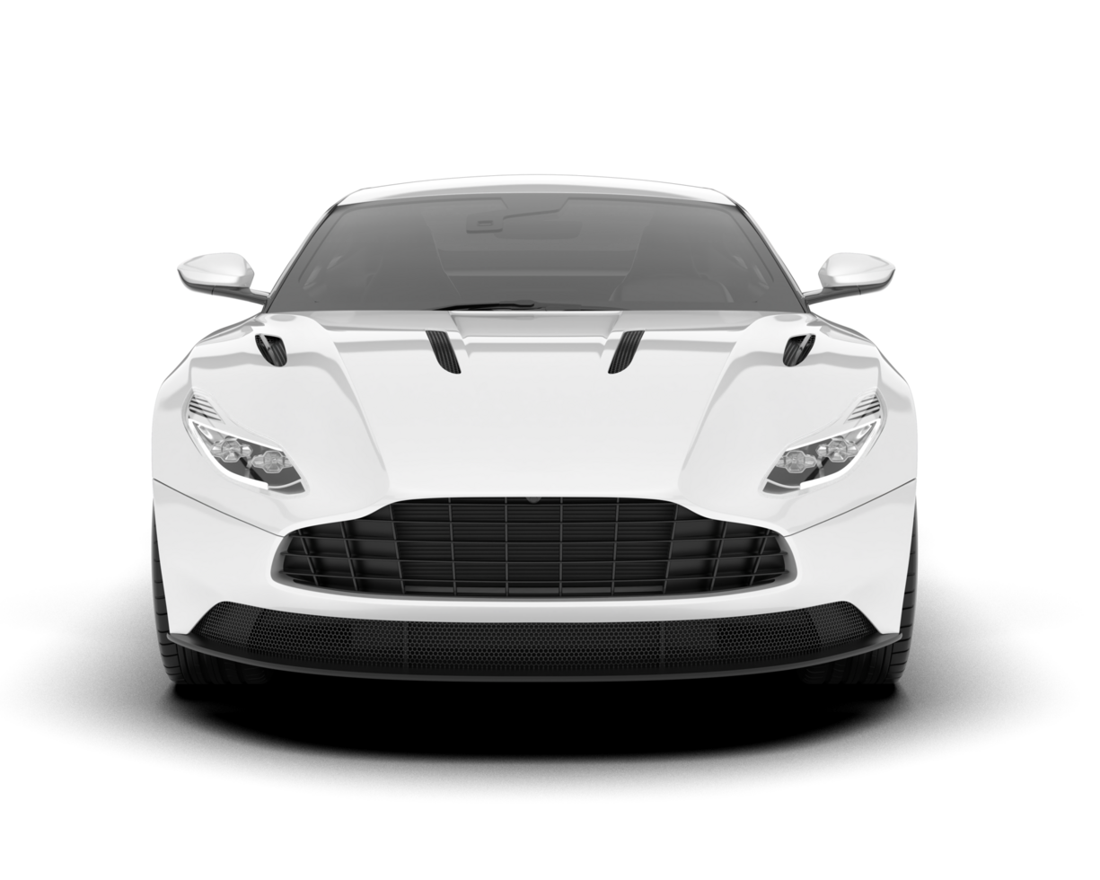 White sport car on transparent background. 3d rendering - illustration png