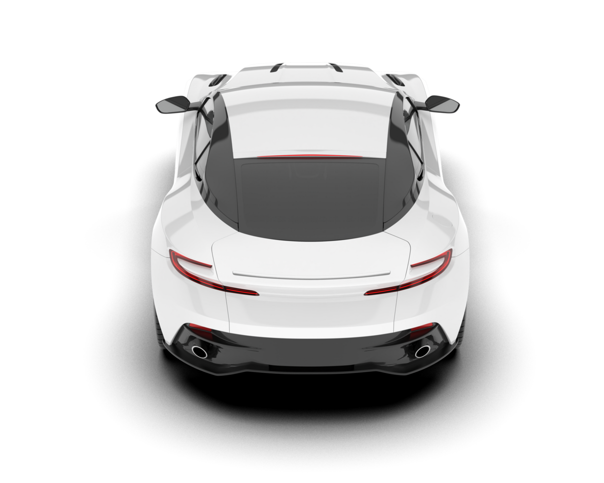 White sport car on transparent background. 3d rendering - illustration png