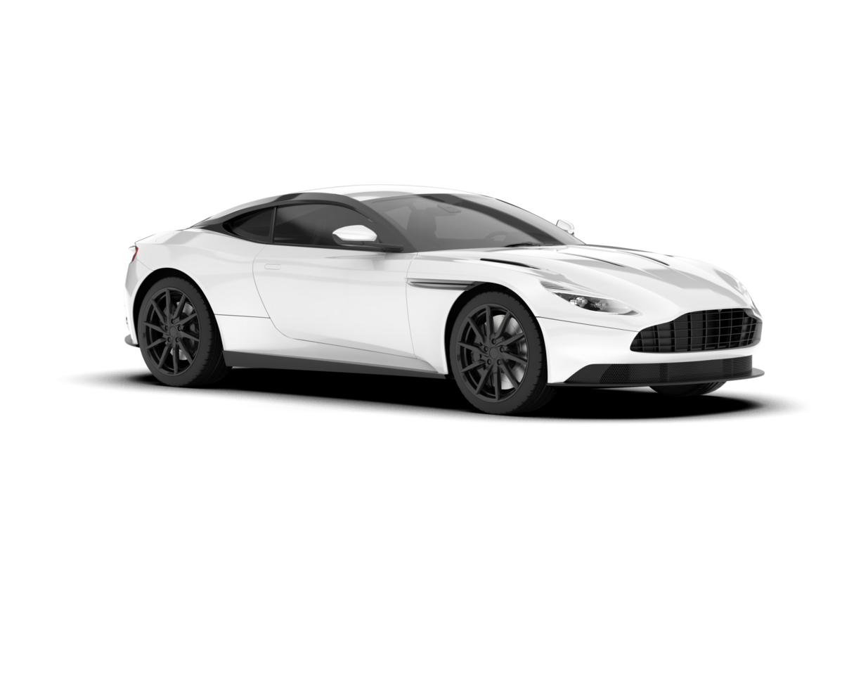 White sport car on transparent background. 3d rendering - illustration png