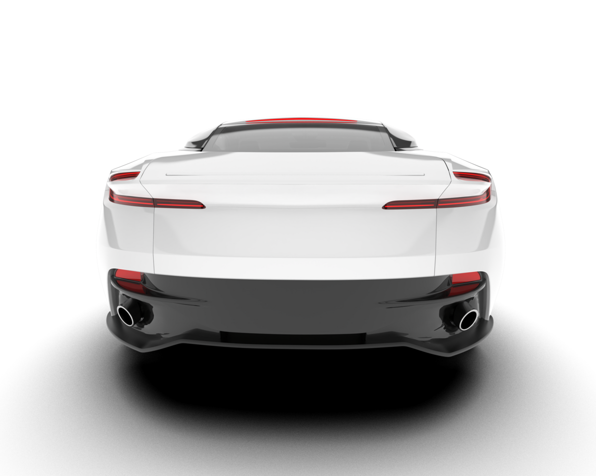 White sport car on transparent background. 3d rendering - illustration png