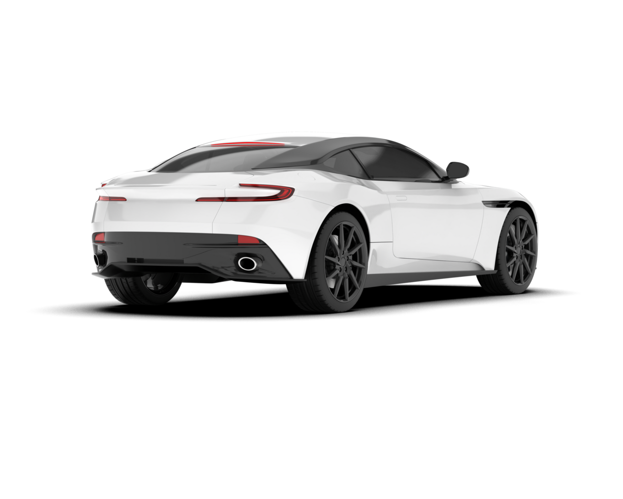 White sport car on transparent background. 3d rendering - illustration png