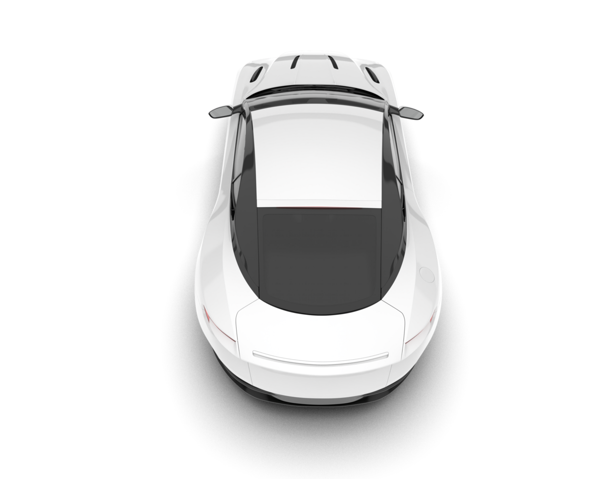 White sport car on transparent background. 3d rendering - illustration png