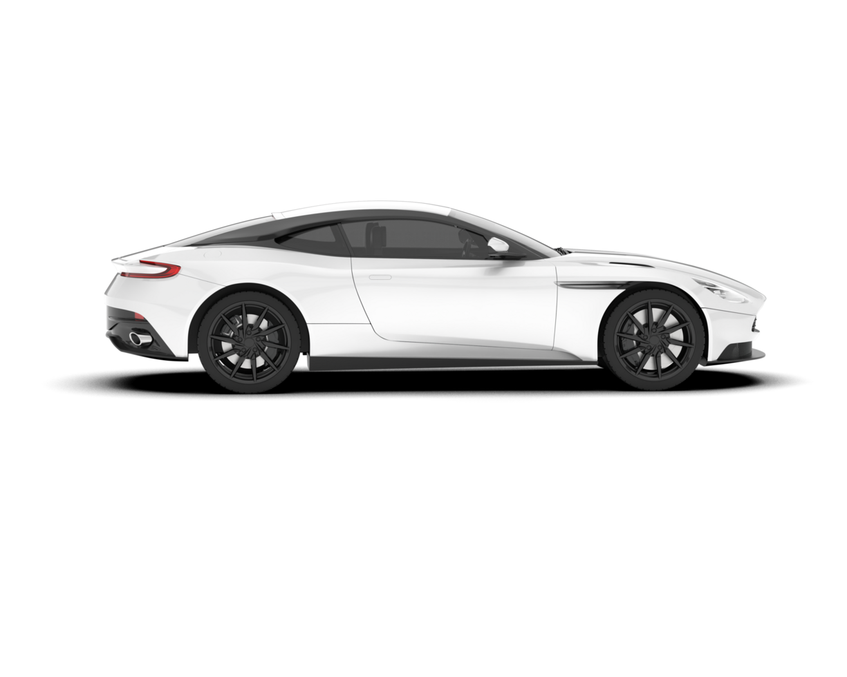 White sport car on transparent background. 3d rendering - illustration png