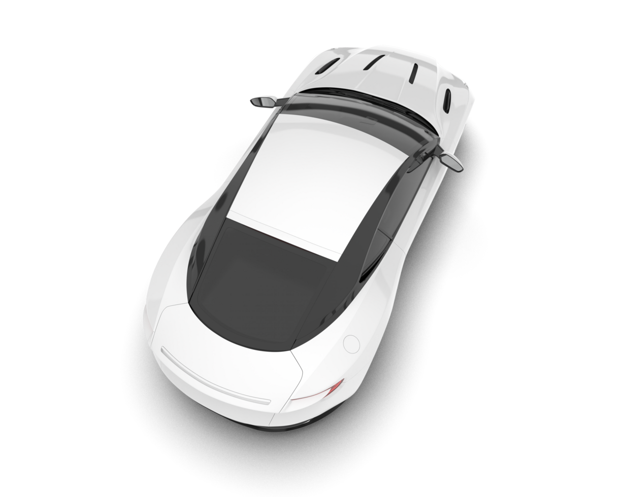 White sport car on transparent background. 3d rendering - illustration png
