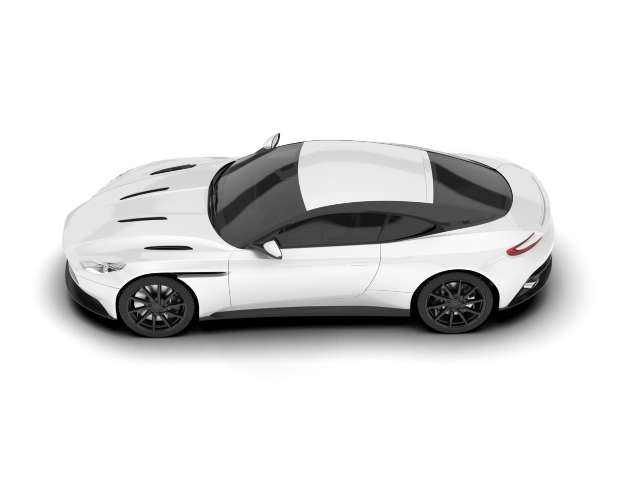 White sport car on transparent background. 3d rendering - illustration png