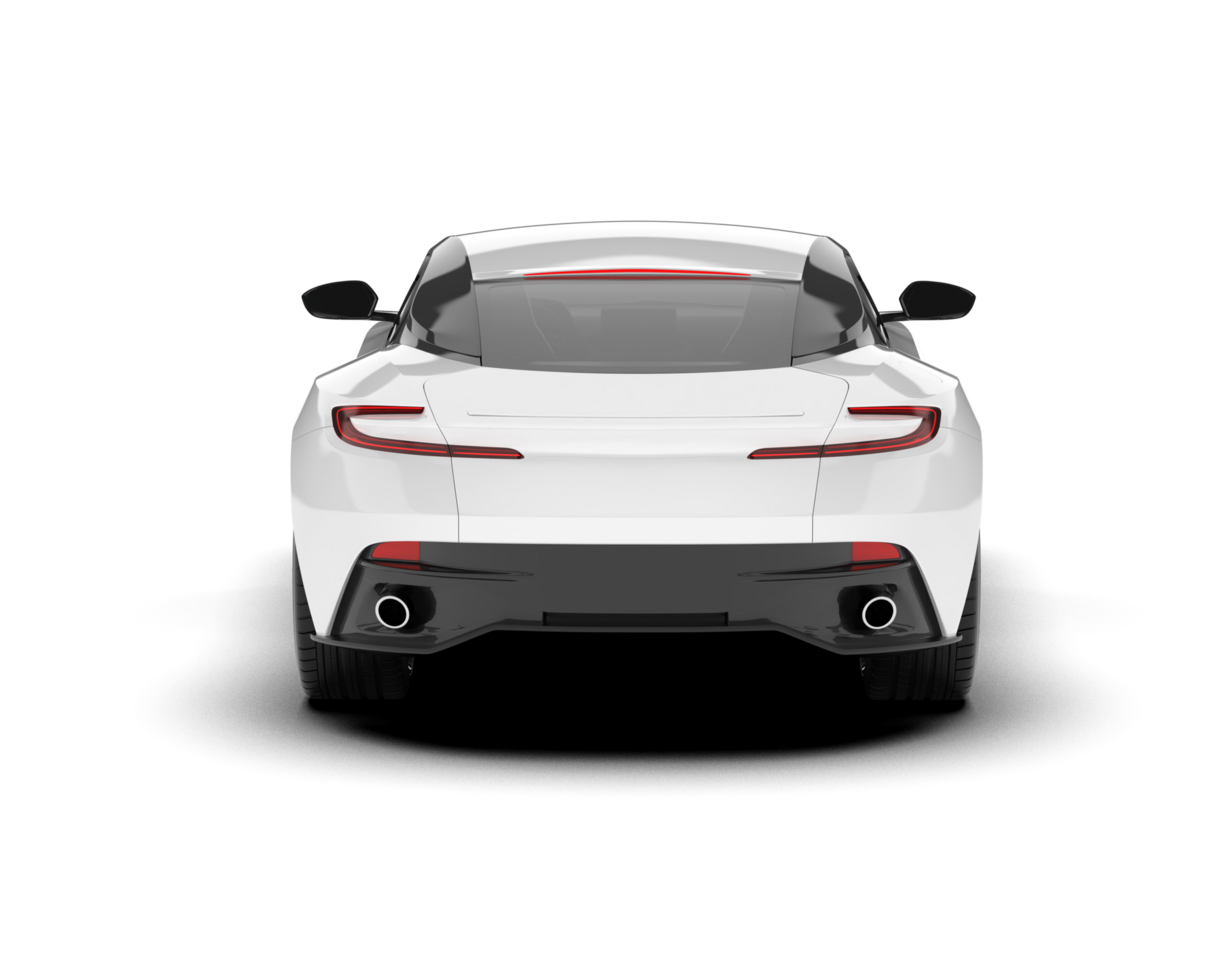 White sport car on transparent background. 3d rendering - illustration png