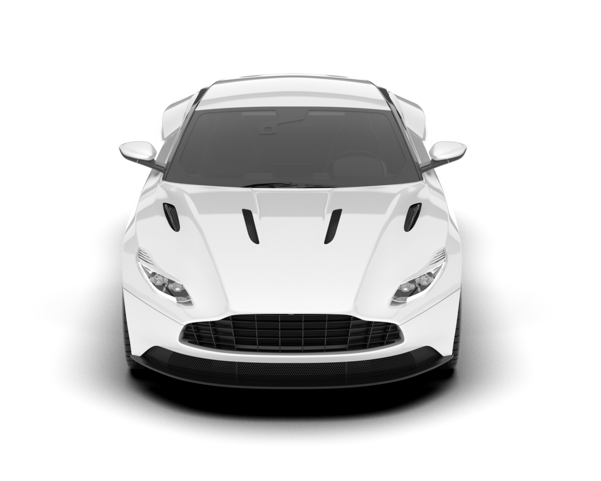 White sport car on transparent background. 3d rendering - illustration png