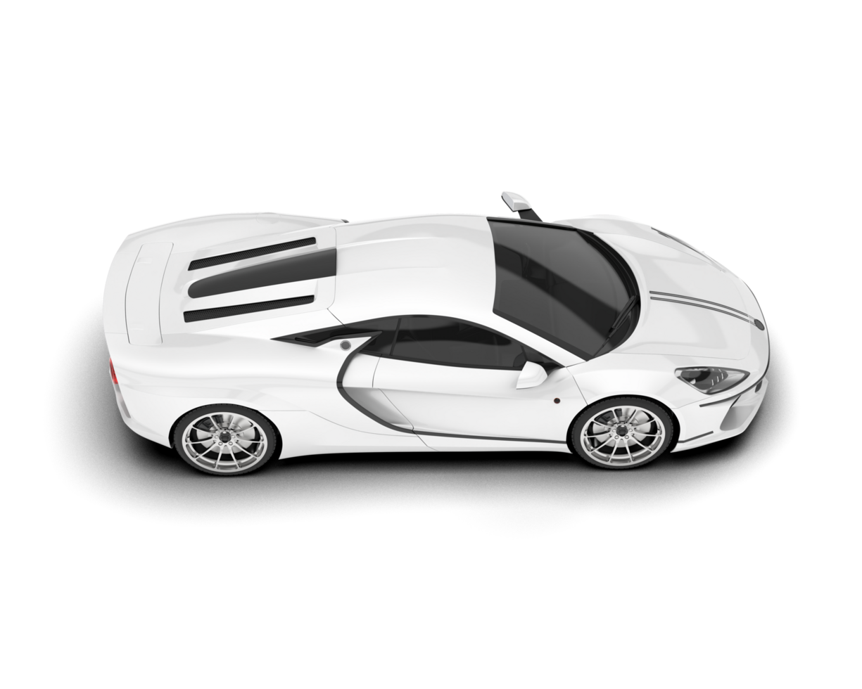 White sport car on transparent background. 3d rendering - illustration png