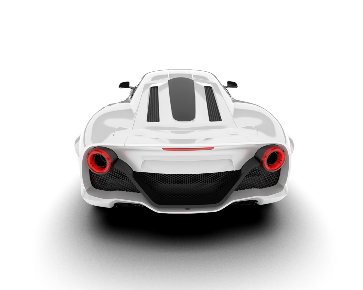 White sport car on transparent background. 3d rendering - illustration png